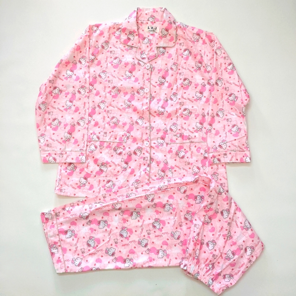 Hello Kitty pink pajama set, girl size 14